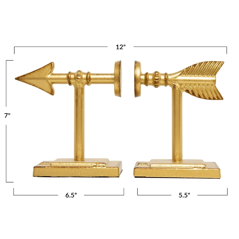 Hello Honey® Gold Arrow Bookends Set