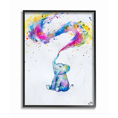 Stupell Industries Colorful Watercolor Elephant Framed Wall Art