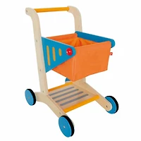 Hape Orange & Blue Wooden Shopping Cart
