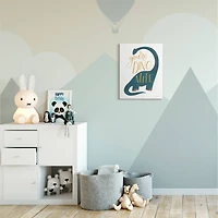 Stupell Industries You're Dino-Mite Phrase Blue Long Neck Dinosaur Canvas Wall Art