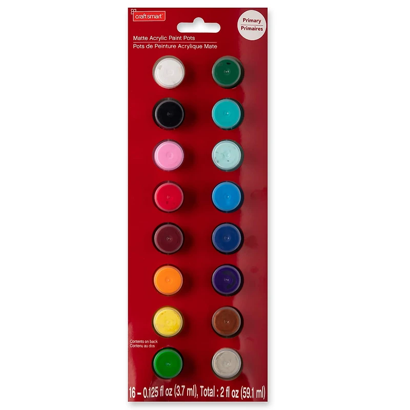Primary Acrylic Paint Pot Set by Craft Smart®