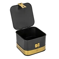 Hello Honey® Black Square Metal Nesting Storage Boxes with Hasp Lock