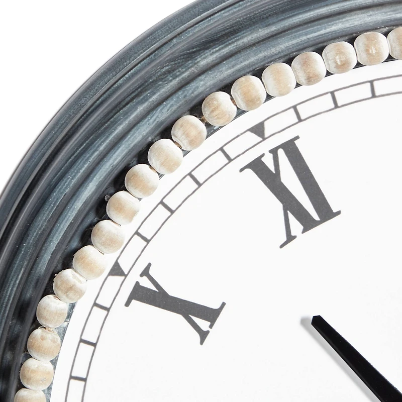 White Metal Farmhouse Wall Clock, 23" x 23" x 3"