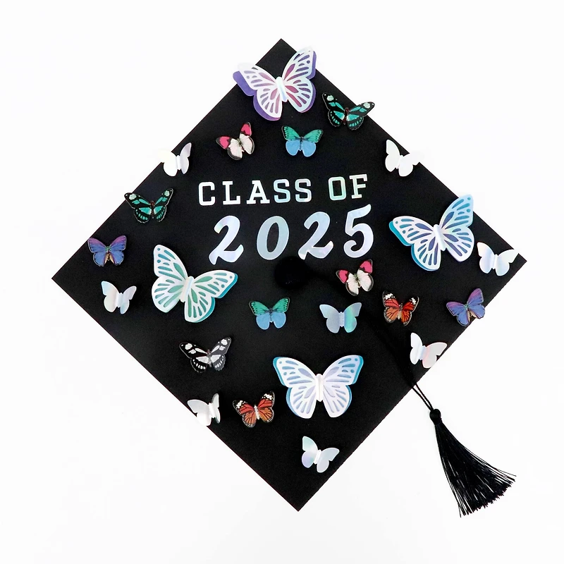 Holographic Butterfly Graduation Cap Stickers by Recollections™