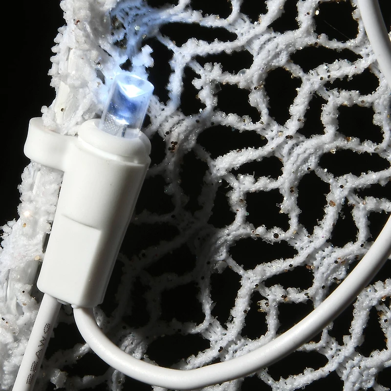 Fabric Glitter Shepherd and Sheep Set with Warm & Cool White UL LED Lights