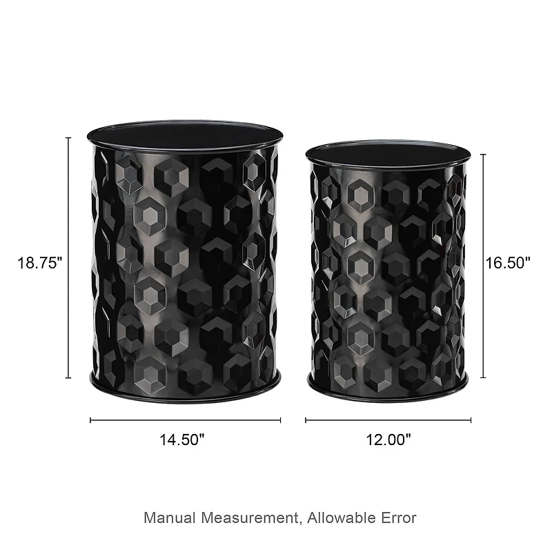 Glitzhome® Multifunctional Embossed Honeycomb Texture Metal Garden Stool Set