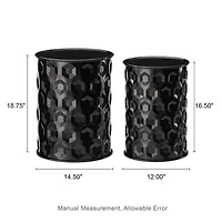 Glitzhome® Multifunctional Embossed Honeycomb Texture Metal Garden Stool Set