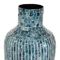 16" Blue Mother of Pearl Coastal Vase