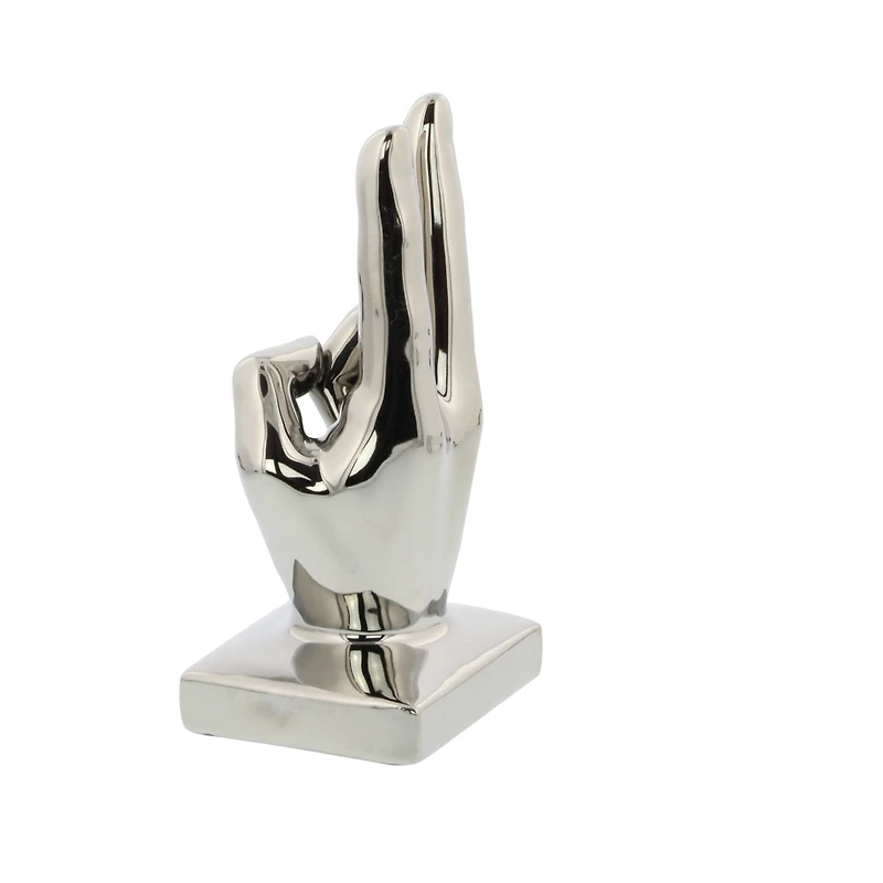 CosmoLiving by Cosmopolitan Silver Hand Sculpture Set