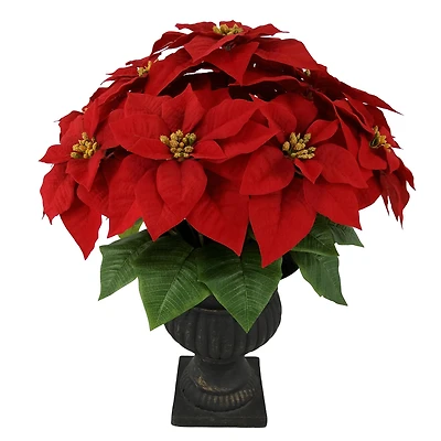 24" Red Poinsettia Urn by Ashland®