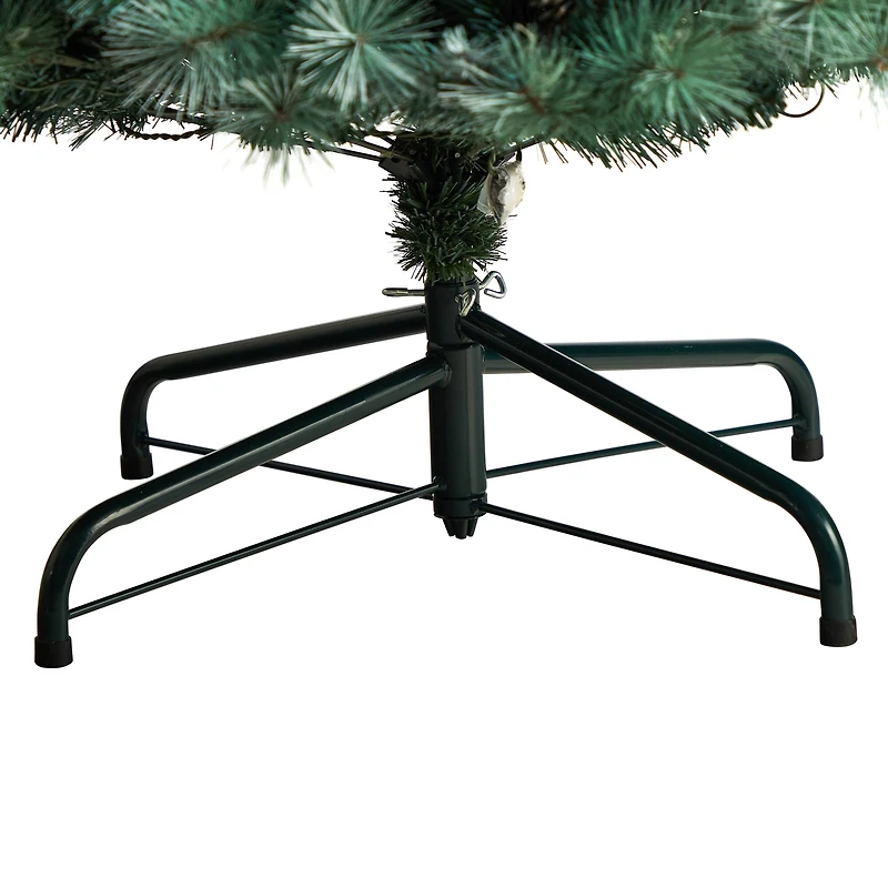 9ft. Pre-Lit Frosted British Columbia Mountain Pine Artificial Christmas Tree, Clear Lights