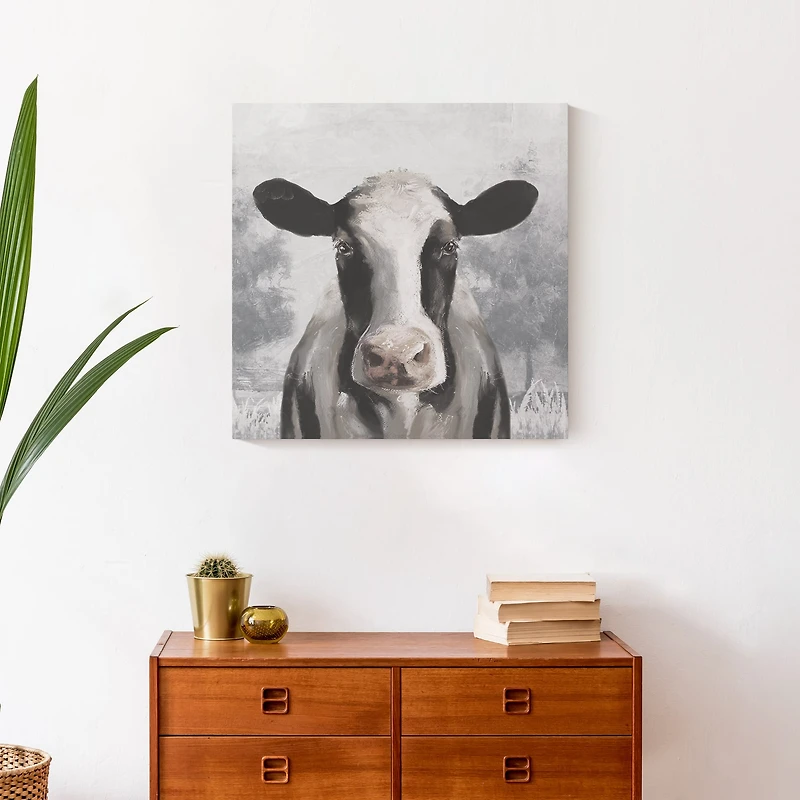 Sophisticated Cow 20" x 20" Canvas Wall Art