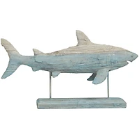 12" Light Blue Ombre Textured Shark Sculpture