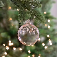 3" Pink Iridescent Glass Ball Ornament