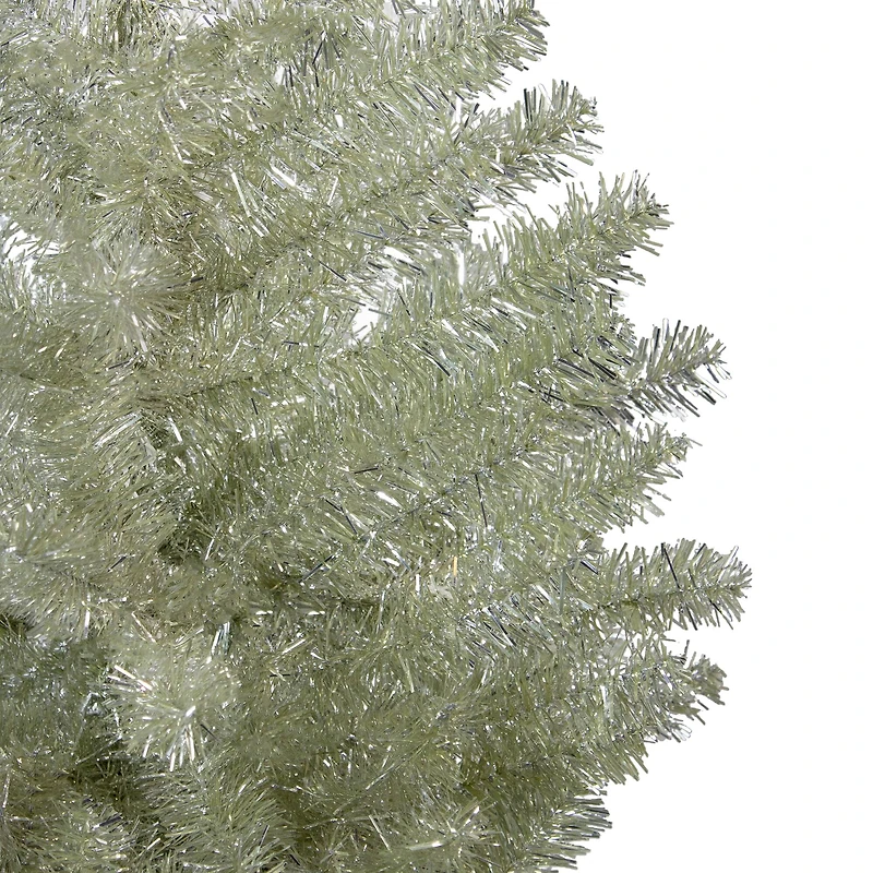 4.5ft. Unlit Metallic Platinum Tinsel Artificial Christmas Tree