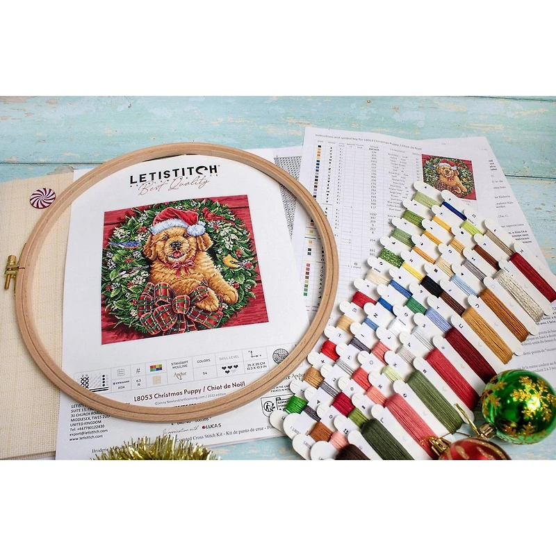 Letistitch Christmas Puppy Counted Cross Stitch Kit