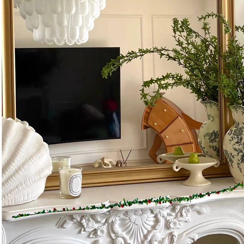 Mini Red Bell & Holly Garland by Ashland®