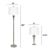Lalia Home Vienna Brushed Nickel Lamp Set