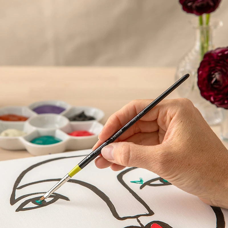 Golden Taklon Short Handle Filbert Brush by Artist's Loft™ Vienna