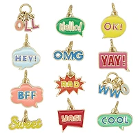 Enamel Words Charm Mix by Bead Landing™