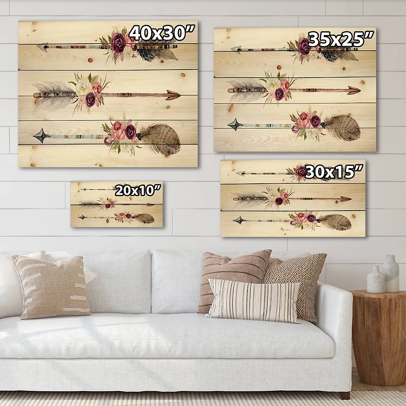 Designart - Ethnic Feathers and Flowers On Native Arrows III