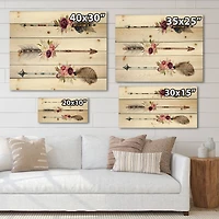 Designart - Ethnic Feathers and Flowers On Native Arrows III