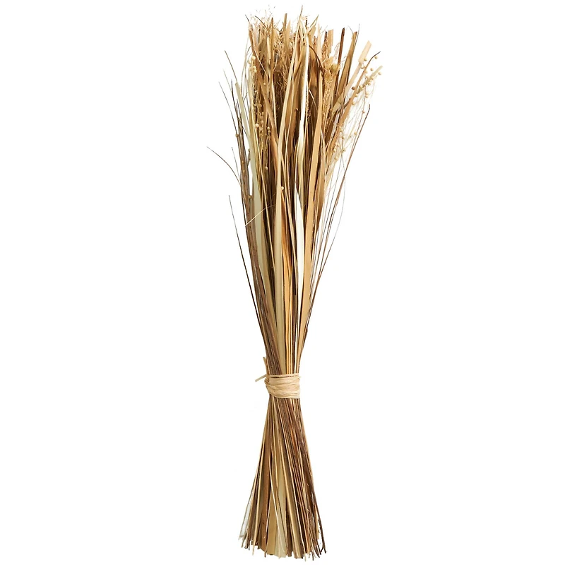 41" Brown Dried Plant Floral Bouquet Grass Natural Foliage with Reed Accents