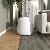 20" White Modern Wide Floor Vase