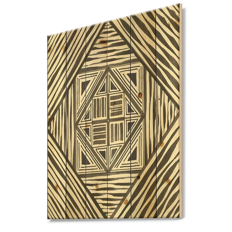 Designart - Minimalist Graphics II - Transitional Print on Natural Pine Wood