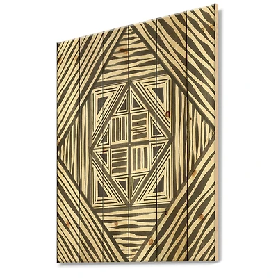 Designart - Minimalist Graphics II - Transitional Print on Natural Pine Wood