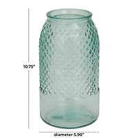 Blue Recycled Glass Spanish Decorative Jars 6" x 6" x 11"