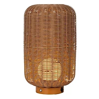 Hello Honey® 14.25" Natural Plastic & Woven Rattan LED Lamp, 2ct.