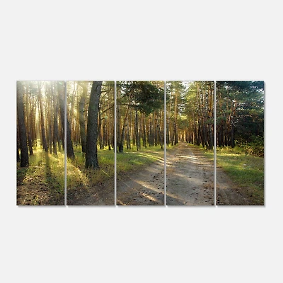 Designart - Road Through Green Pine Forest