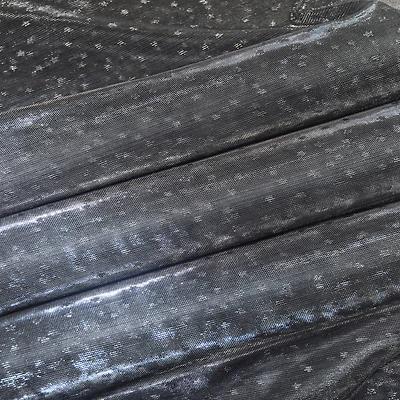 Feldman Silver Dots & Stars Metallic Knit Fabric