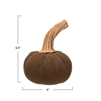 Hello Honey® 5.5" Brown Flocked Pumpkin Accent