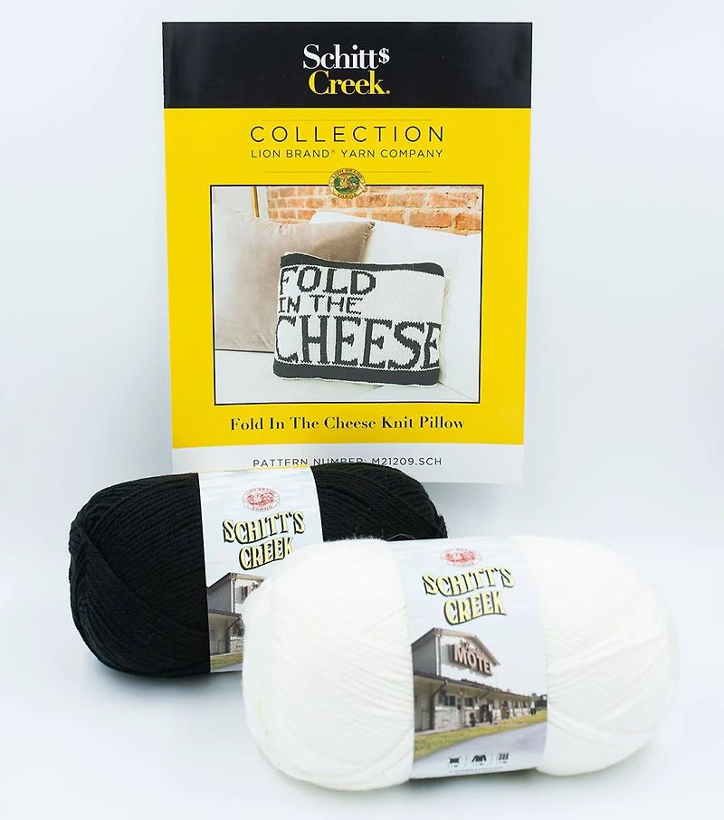 Lion Brand® Schitt's Creek Fold in the Cheese Pillow Knit Yarn Bundle