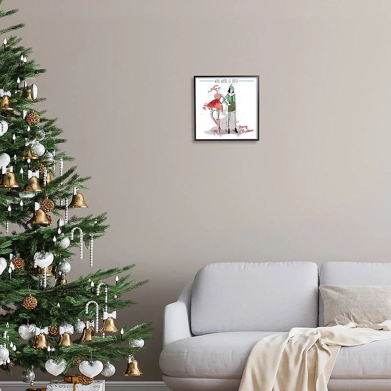 Stupell Industries Who Wore It Best Christmas Fashion Framed Giclee Art