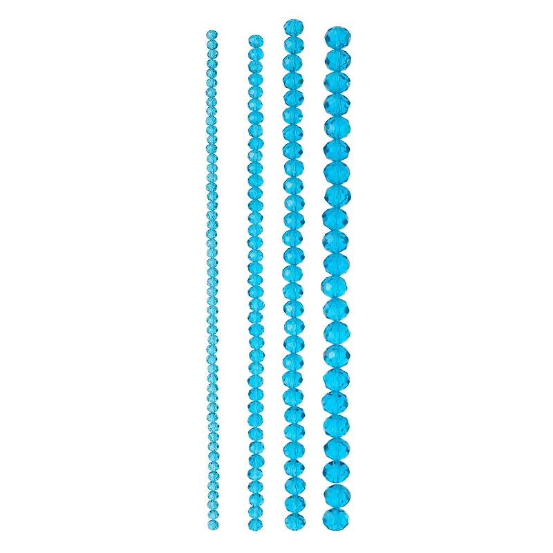 12 Packs: 4 ct. (48 total) Turquoise Faceted Glass Rondelle Beads by Bead Landing™