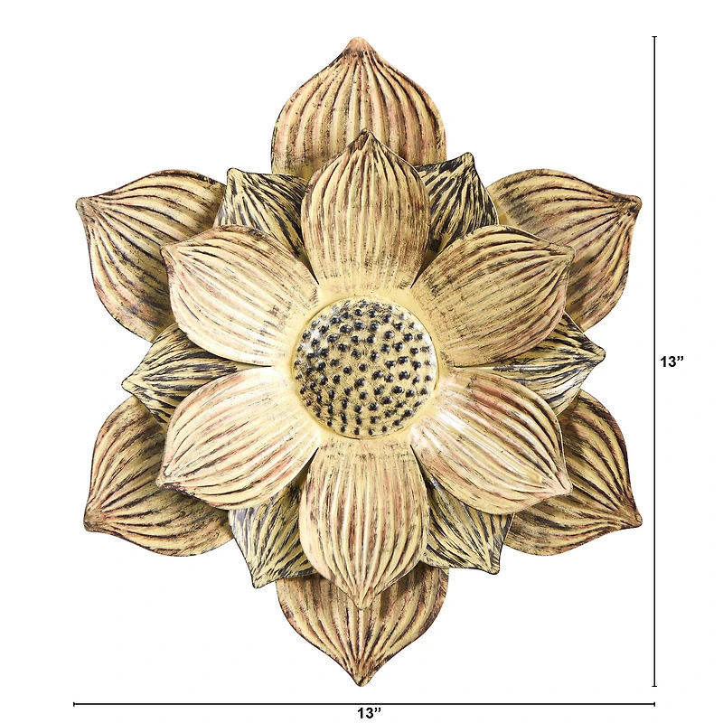 13" Tuscan Metal Flower Wall Art Decor