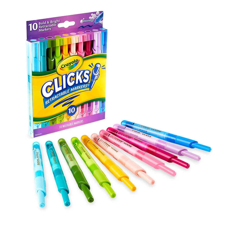 Crayola® Washable CLICKS Bold/Brignt Retractable Markers