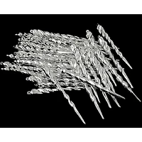 36ct. 5" Shiny Silver Splendor Shatterproof Icicle Christmas Ornaments