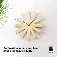 Umbra 20" Natural Ribbonwood Round Wall Clock