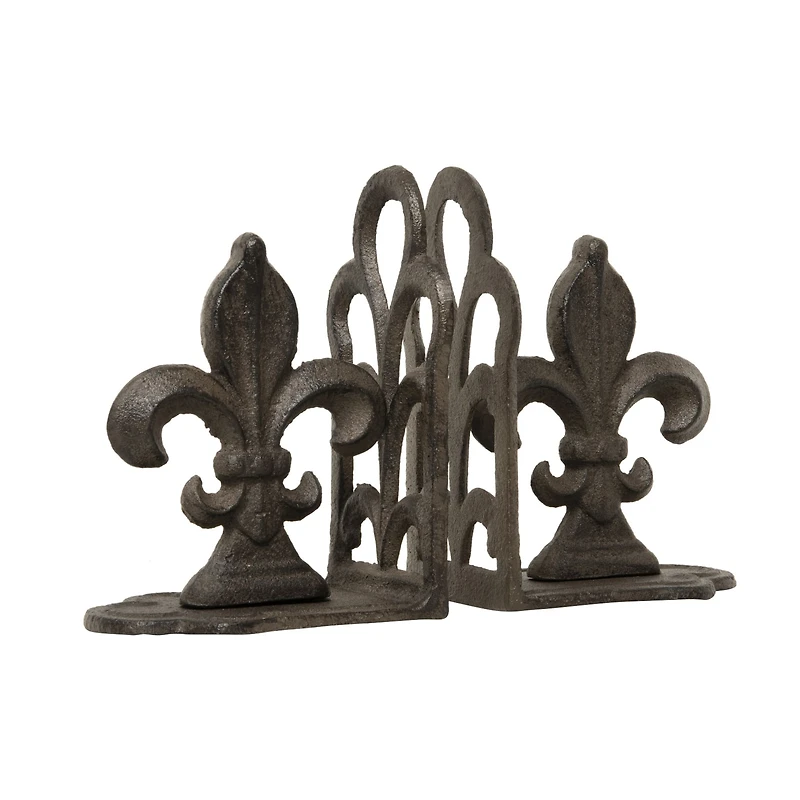 Hello Honey® 10" Fleur de Lis Shaped Iron Bookend Set