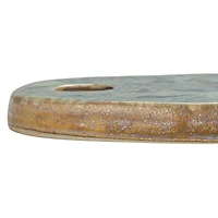 Hello Honey® 13.75" Green Matte Stoneware Cheese Board with Leather Tie