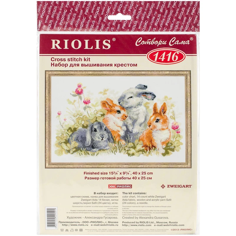 RIOLIS Funny Rabbits Counted Cross Stitch Kit