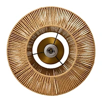 Hello Honey® 13.8" Coastal Ceiling Lamp with Natural Paper Rope Shade and Iron Base