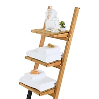 Hello Honey® 72" Fir Wood Ladder Shelf with Metal Base