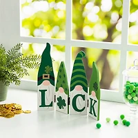 Glitzhome® 12.25" St. Patrick's Wooden Luck Shamrock Gnome Table Decor