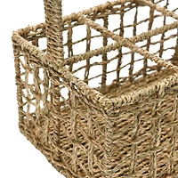 Hello Honey® Natural Handwoven Seagrass 6 Section Caddy with Handle