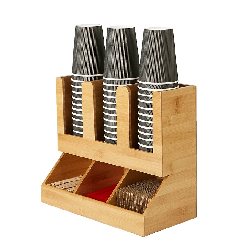 Mind Reader Brown 6-Compartment Coffee Condiment Organizer